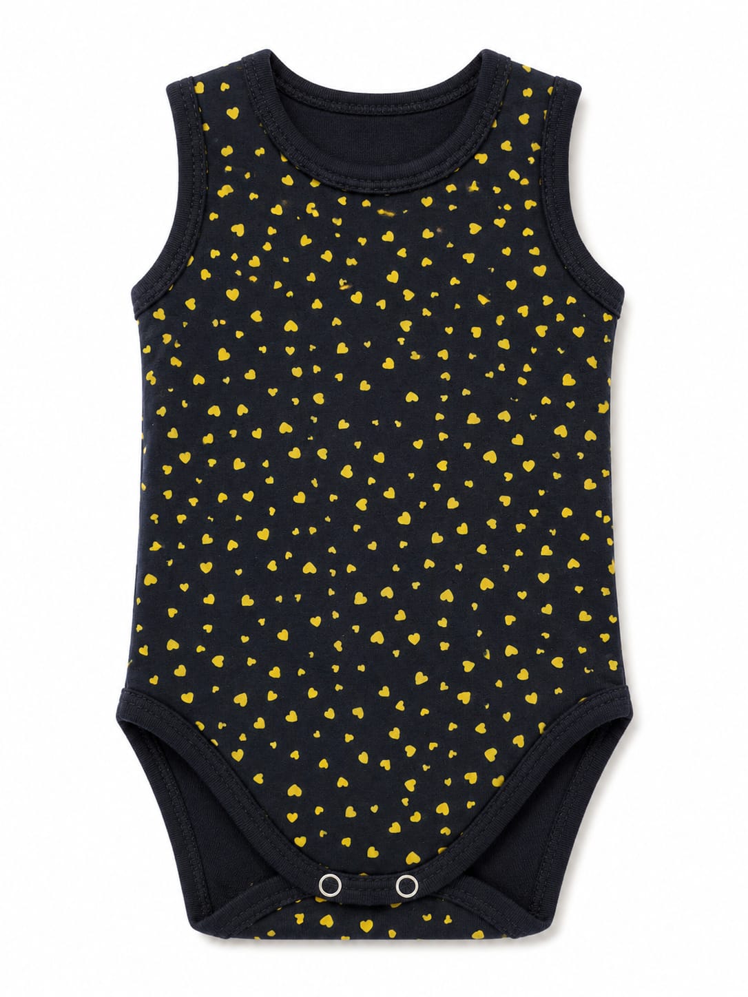 Midnight Gold Hearts Baby Bodysuit
