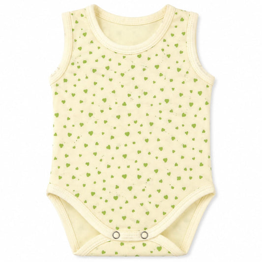 Ivory Sage Hearts Baby Bodysuit