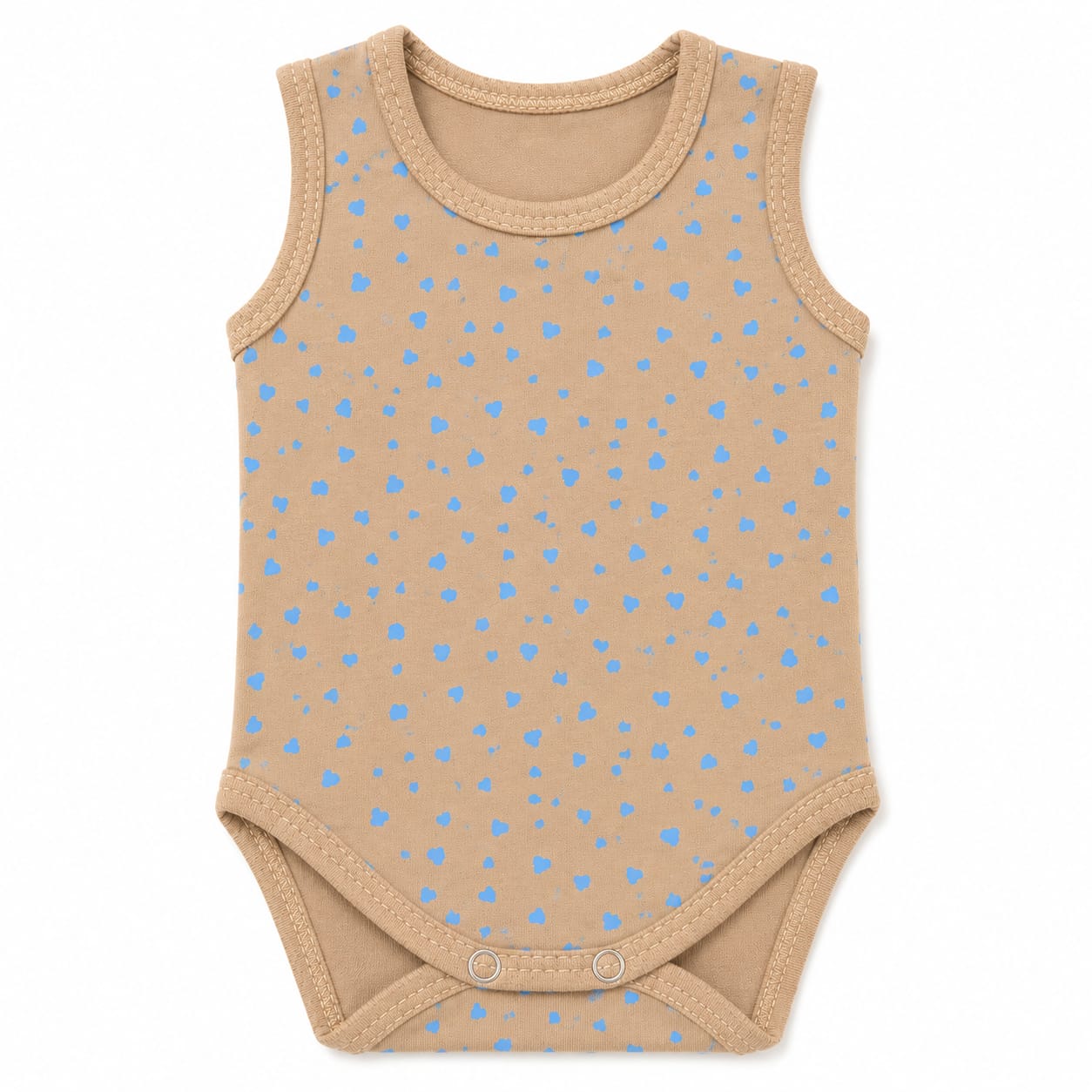 Mocha Blue Hearts Baby Bodysuit