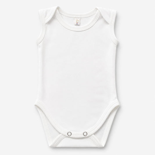 Classic White Baby Cotton Sleeveless Bodysuit