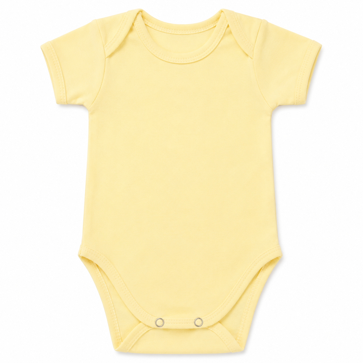 Butter Yellow Short Sleeve Baby Bodysuit