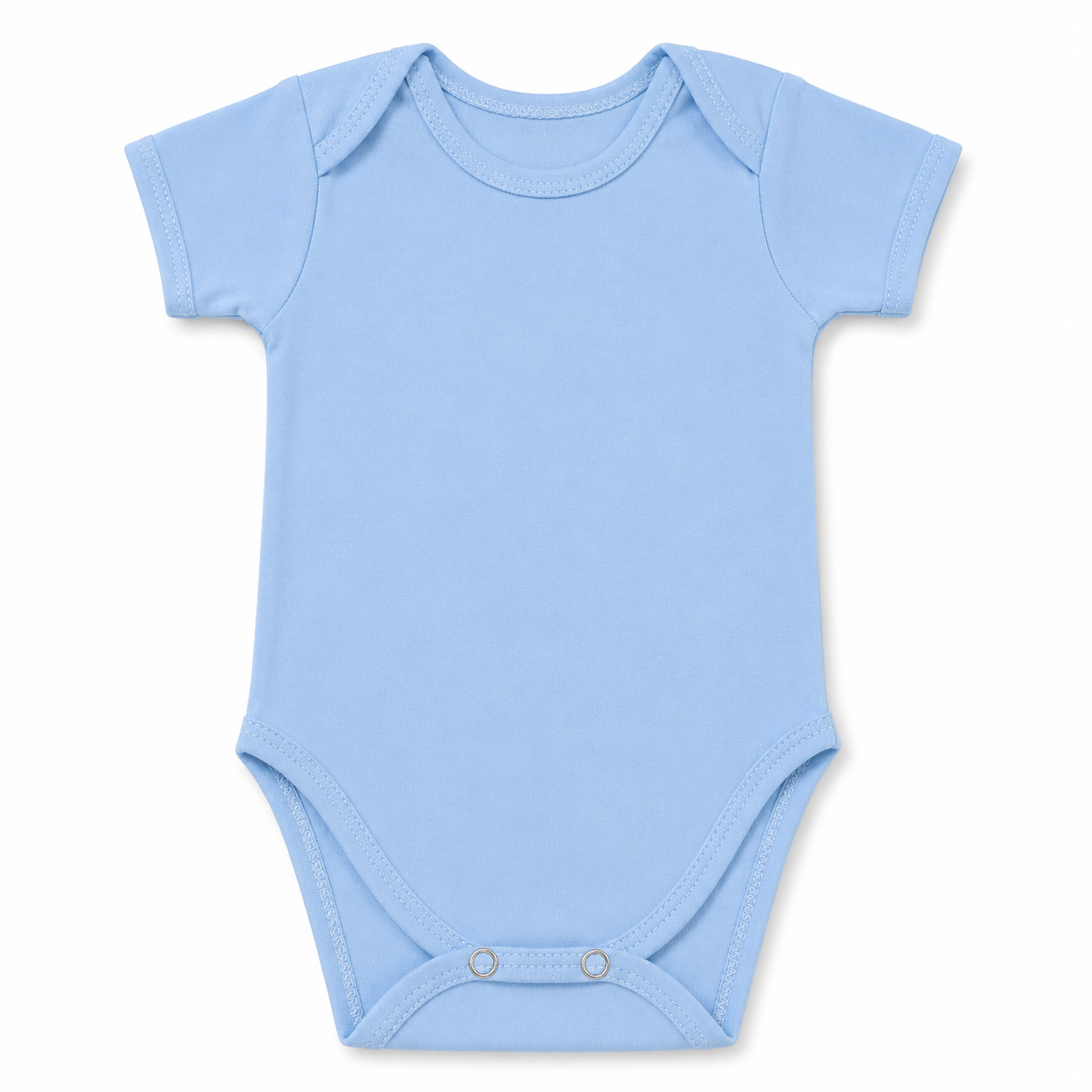 Sky Blue Short Sleeve Baby Bodysuit