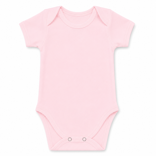 Baby Pink Short Sleeve Cotton Bodysuit