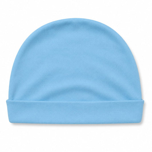 Sky Blue Newborn Baby Cap – Soft Cotton Infant Beanie