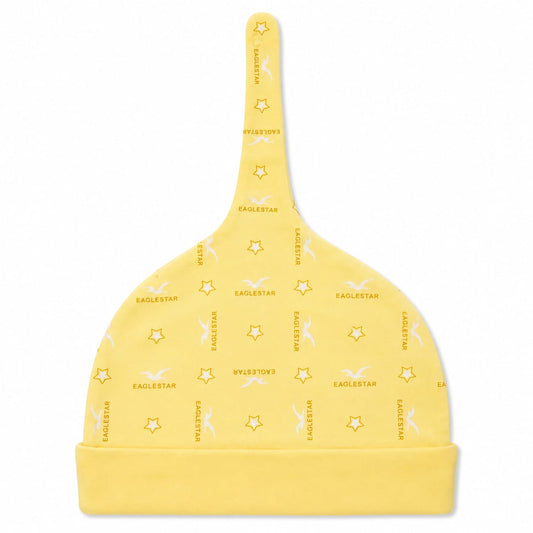 Golden Star Knot Baby Cap – Soft Cotton Newborn Beanie