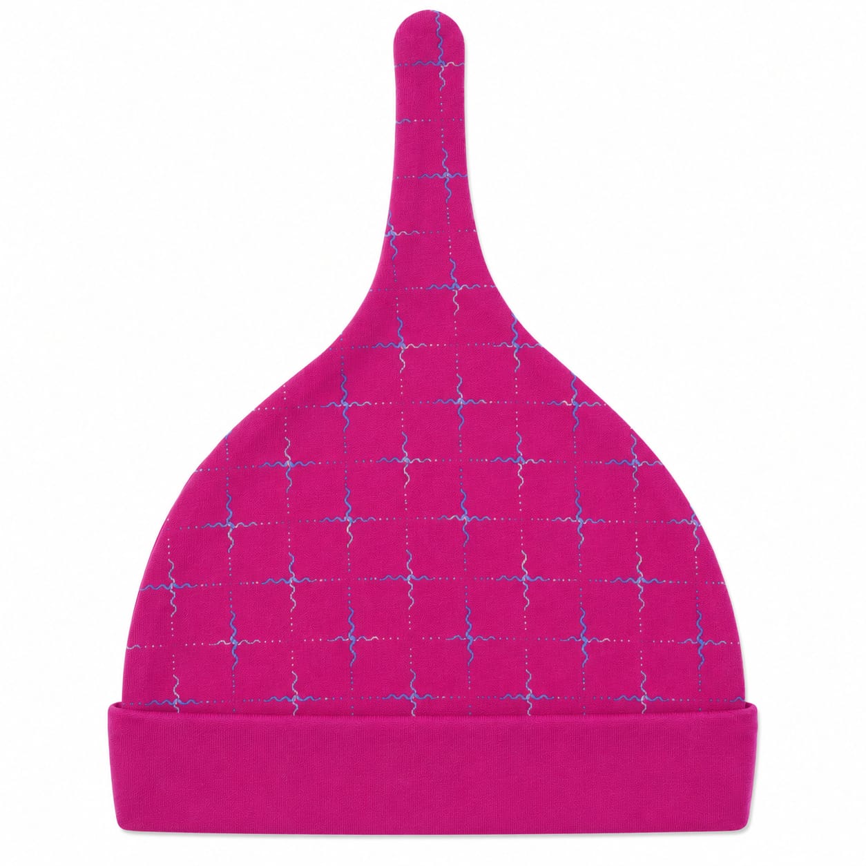 Magenta Grid Knot Baby Cap