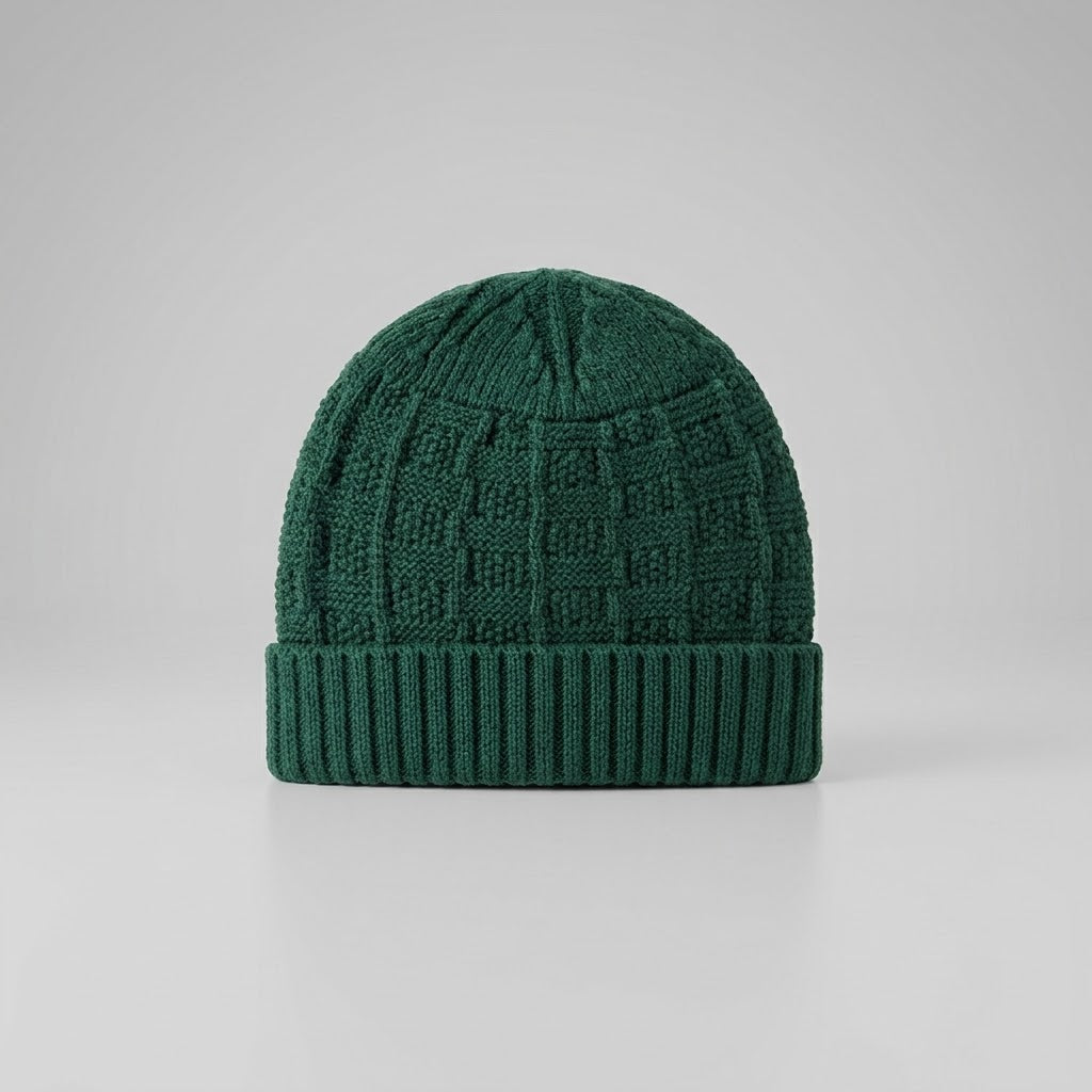 Pine Forest Textured Knit Beanie