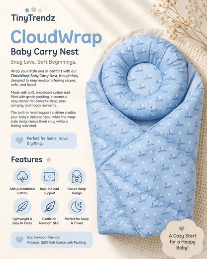 Cloud Hug Baby Carry Nest – Sky Blue