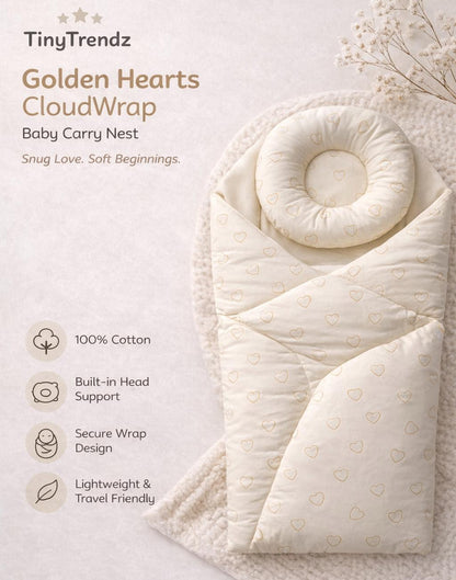 TinyTrendz Golden Hearts Baby Carry Nest