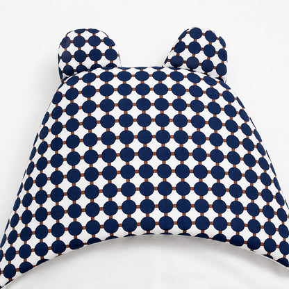Navy Dot Baby Swaddle Wrap with Bear Ears