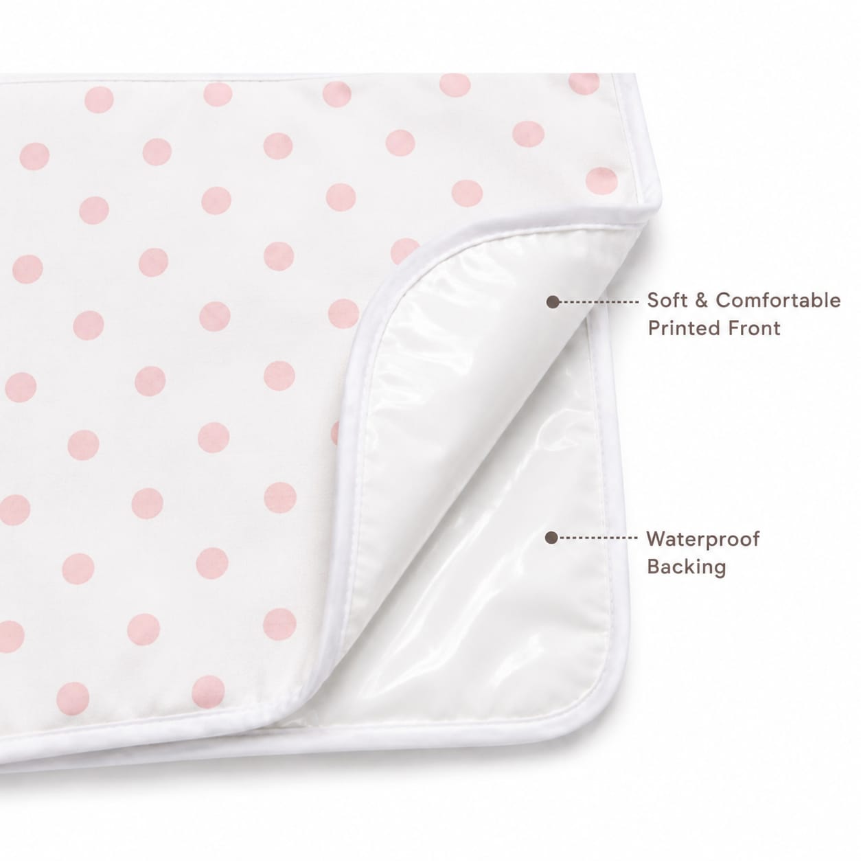 Blush Polka Baby Changing Mat