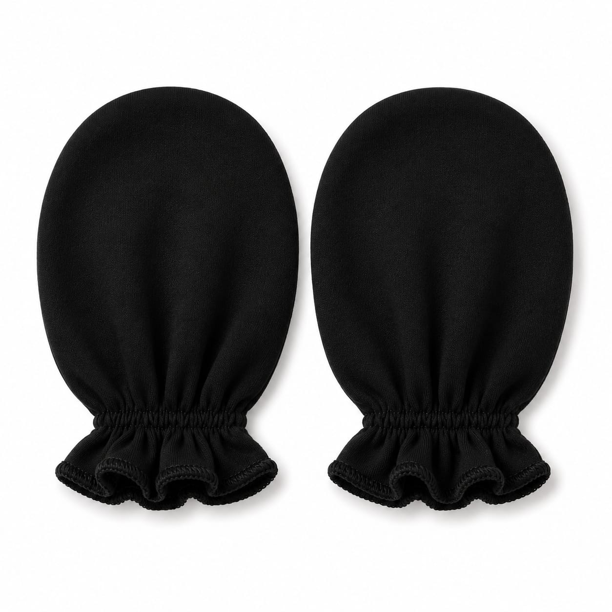 Classic Black Newborn Scratch Mittens – Soft Cotton Baby Gloves
