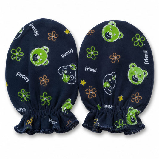 Midnight Teddy Newborn Baby Mittens