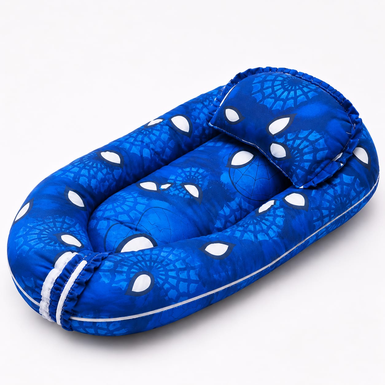 Spider Hero Baby Nest with Mosquito Net – Royal Blue Infant Lounger