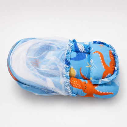 Ocean Dreams Baby Nest with Mosquito Net – Blue Sea Theme