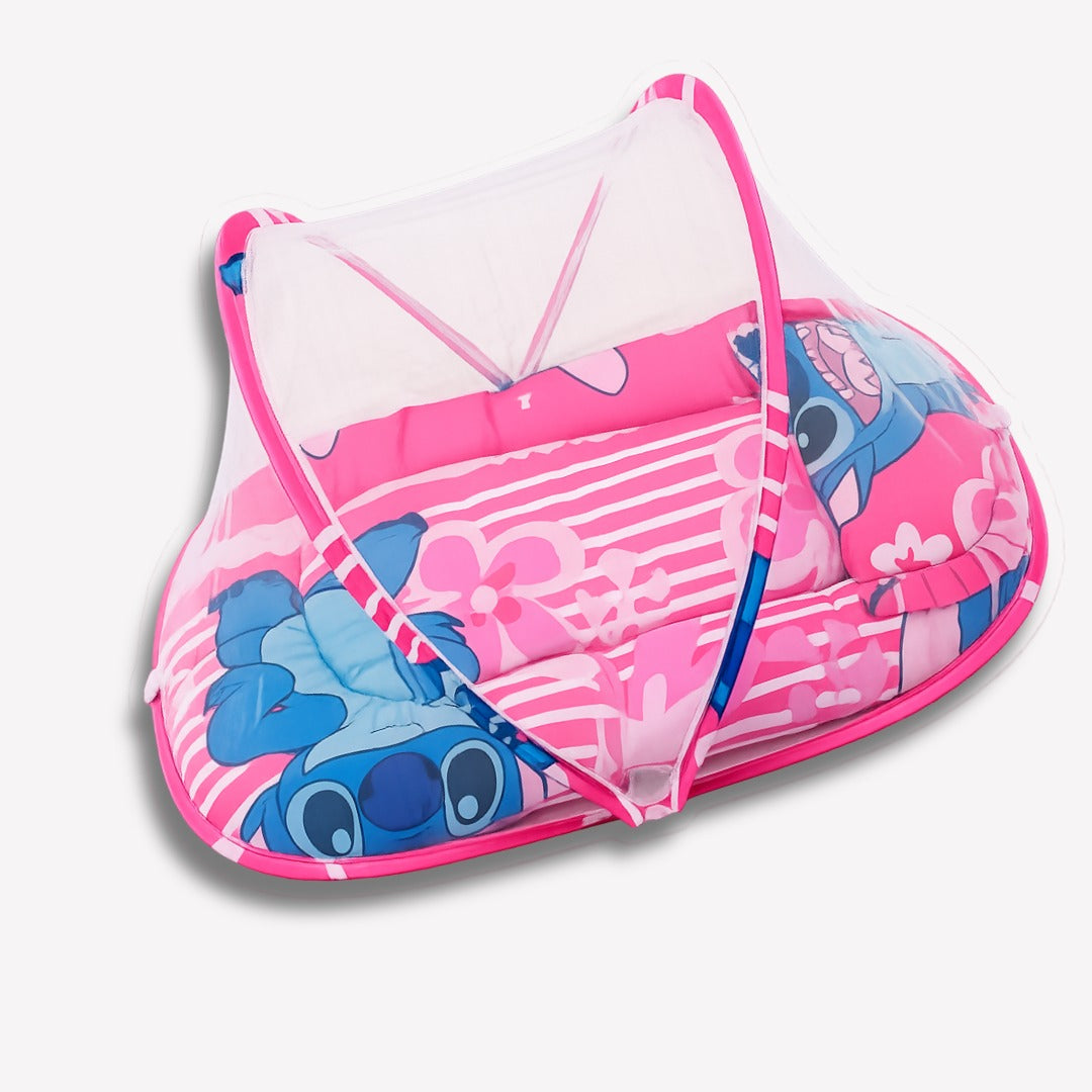 Stitch Baby Foldable Mosquito Net Bed – Pink