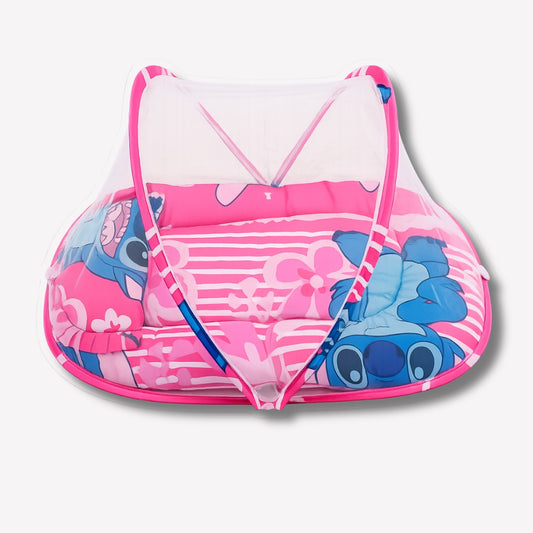 Stitch Baby Foldable Mosquito Net Bed – Pink