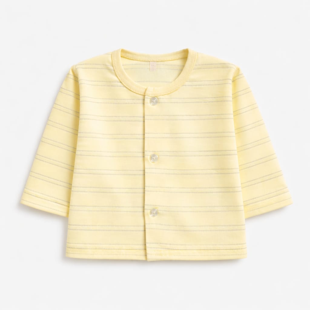 Butter Yellow Stripe Newborn Sleepwear Set (2-Piece)