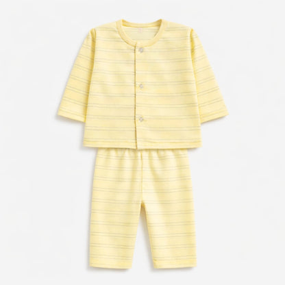Butter Yellow Stripe Newborn Sleepwear Set (2-Piece)