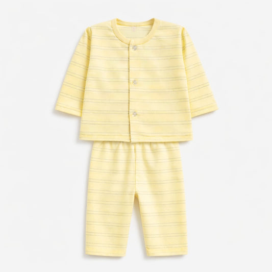 Butter Yellow Stripe Newborn Sleepwear Set (2-Piece)