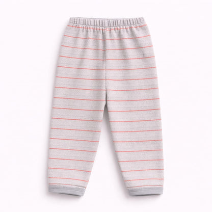 Grey & Coral Stripe Newborn Sleepwear Set (2-Piece)
