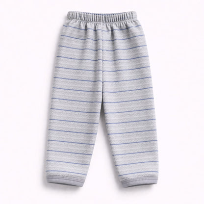 Grey & Blue Stripe Newborn Sleepwear Set (2-Piece)
