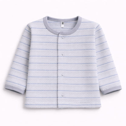 Grey & Blue Stripe Newborn Sleepwear Set (2-Piece)