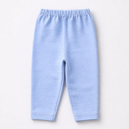Baby Blue Swiss Dot Button Night Suit Set (2-Piece)