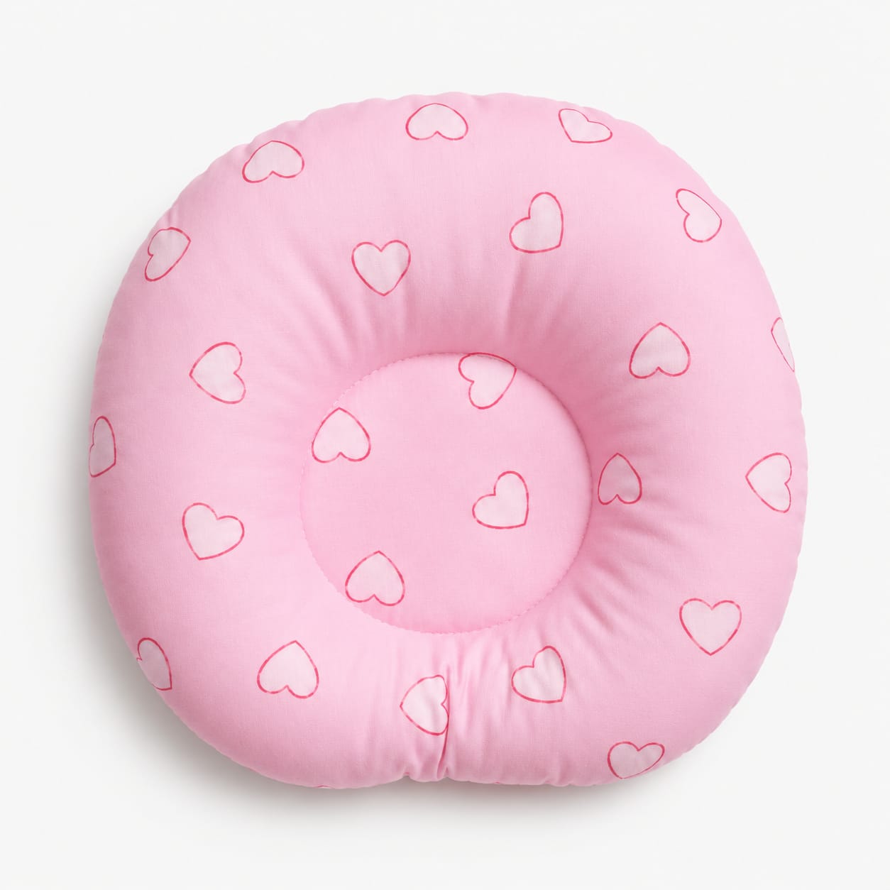 Blush Pink Hearts Baby Head Support Pillow