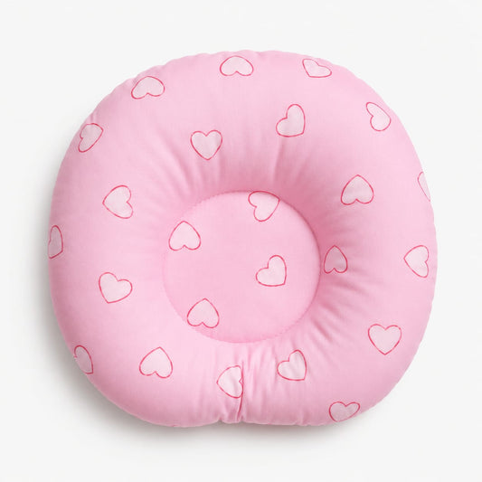 Blush Pink Hearts Baby Head Support Pillow