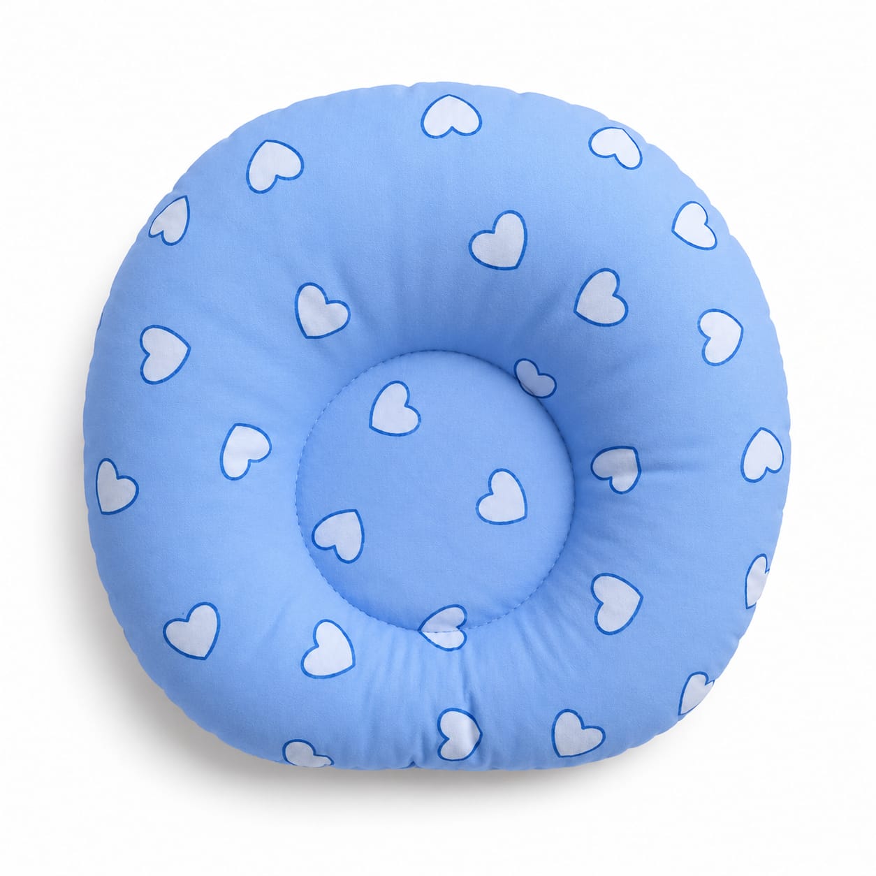 Blue Hearts Baby Head Support Pillow