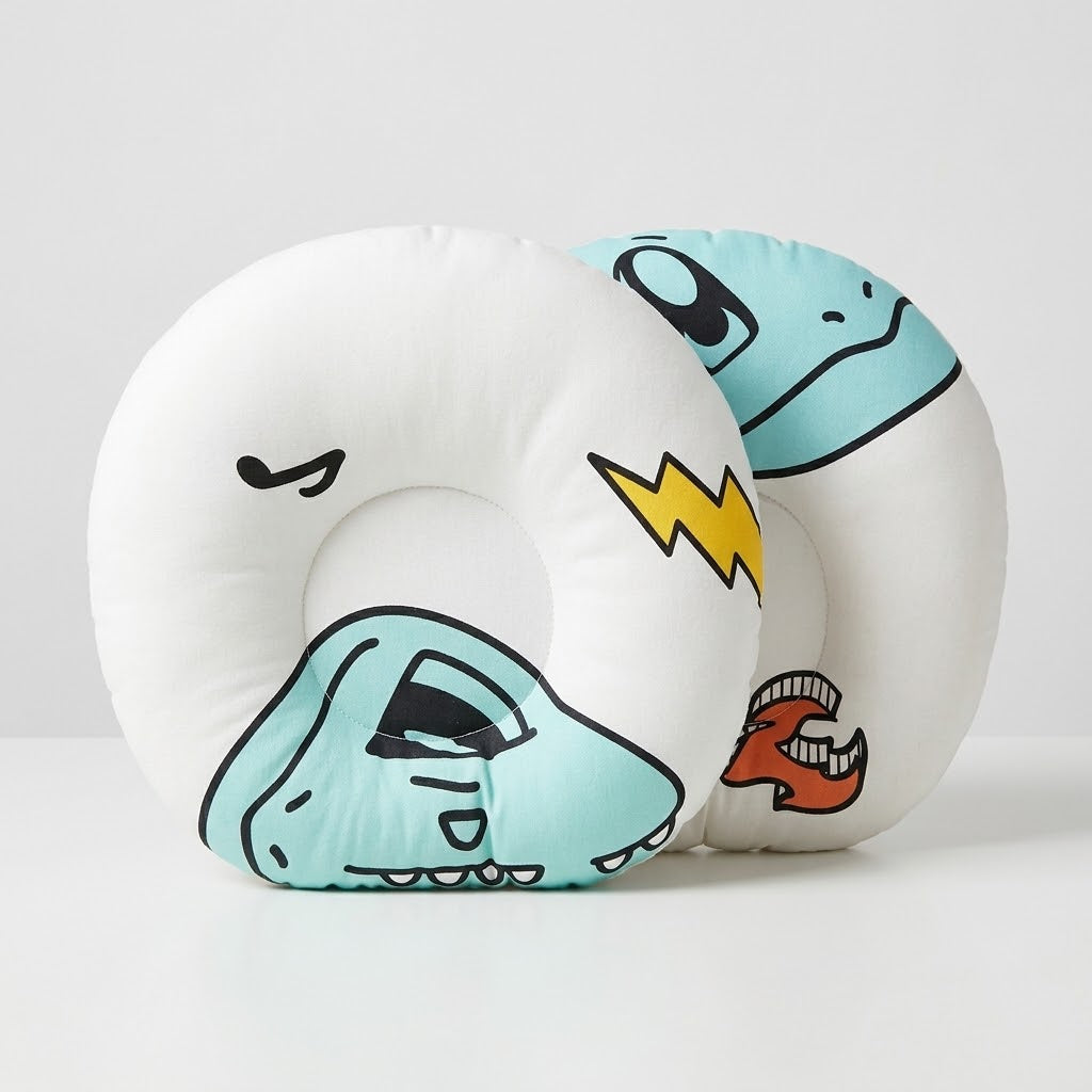 Cartoon Dino & alien Baby Head Support Positioner Pillows