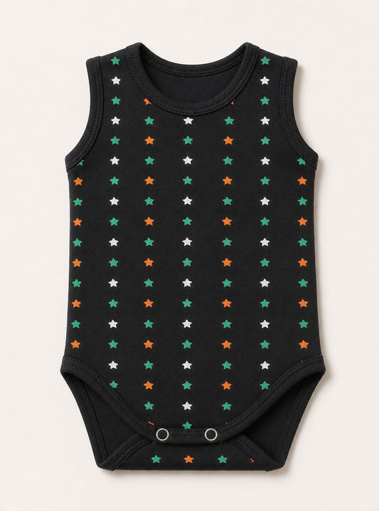 Star Trail Baby Bodysuit Black