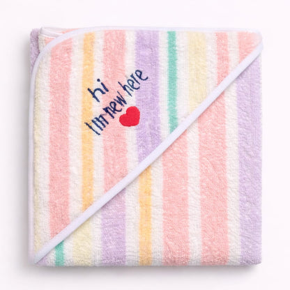 Rainbow Stripe Baby Towel –Hi i'm new here Soft Cotton Newborn Bath Wrap