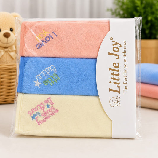 Embroidered Baby Washcloth Set – 3 Pack