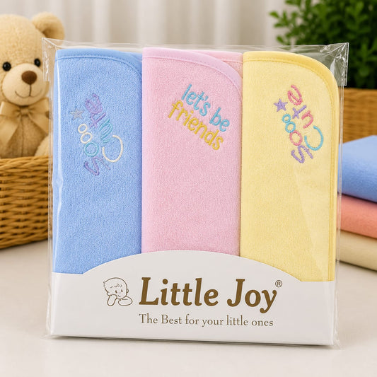 Embroidered Baby Washcloth Set – Friends & Cute Collection (3 Pack)