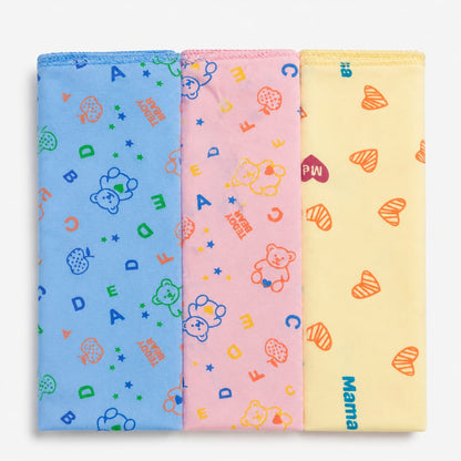Teddy & Hearts Baby Washcloth Set – Pack of 3