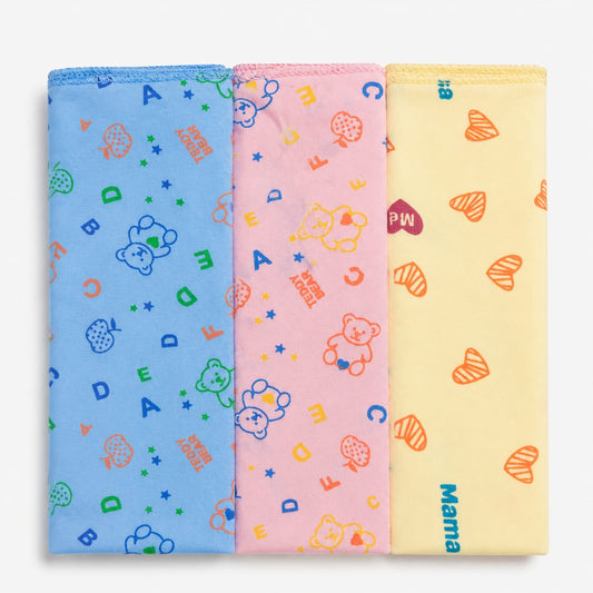 Teddy & Hearts Baby Washcloth Set – Pack of 3