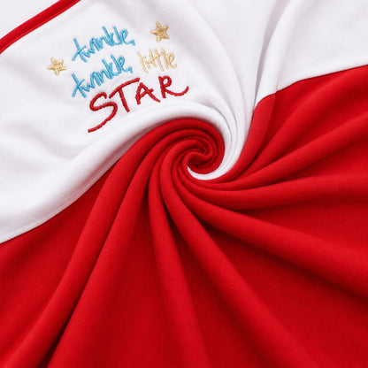 Twinkle Twinkle Little Star Baby Wrapping Sheet – Soft Cotton Receiving Blanket (Red)