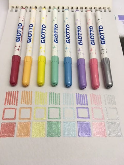 Giotto Turbo Glitter Color Markers Set Of 8 Pcs