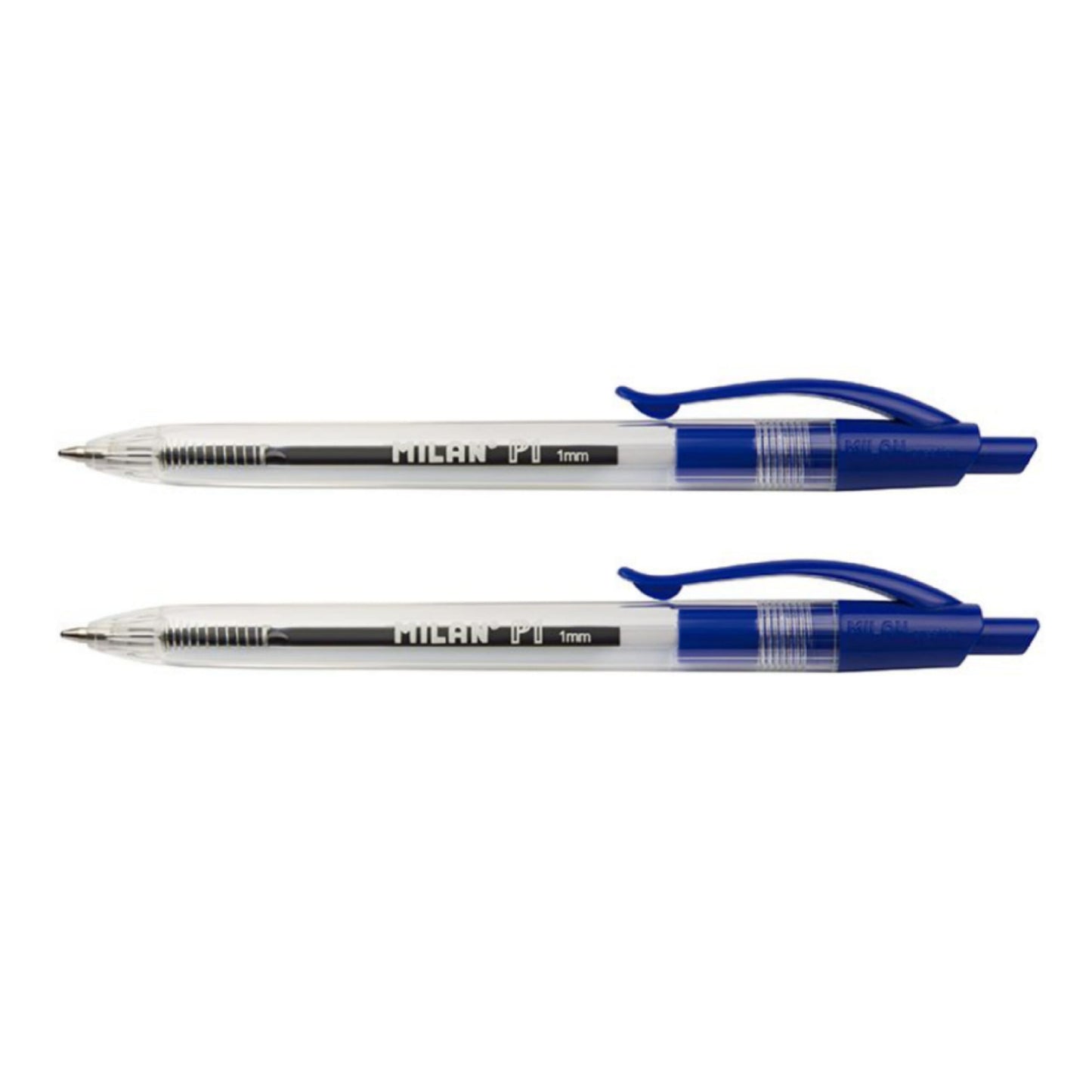 Milan P1 Ball Pen Pack Of 2 Pcs Transparent Body – Blue Ink