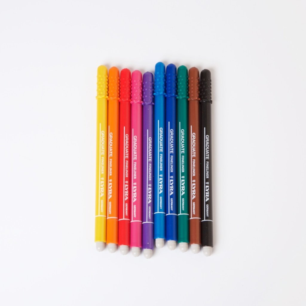 Lyra Graduate Fineliners 0.5mm In Metal box Of 10 Pcs