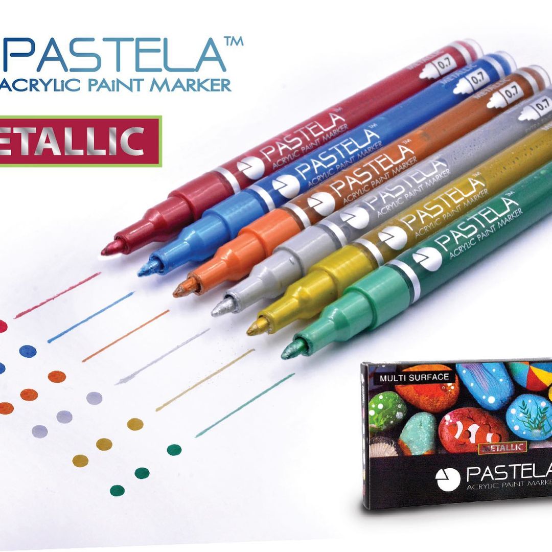 Pastela Metallic Acrylic Paint Marker Set Of 6 – 0.7mm