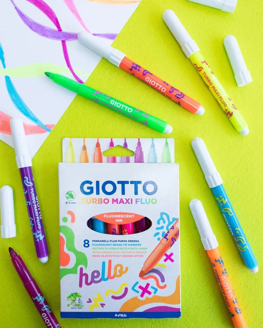 Giotto Turbo Maxi Fluo Markers Set Of 8