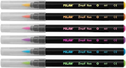 Milan Fluorescent Brush Markers Set Of 6