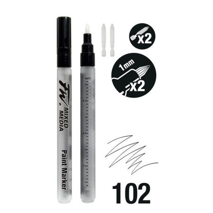 Daler Rowney Fw Mixed Media Refillable Paint Markers 1mm Pack Of 2