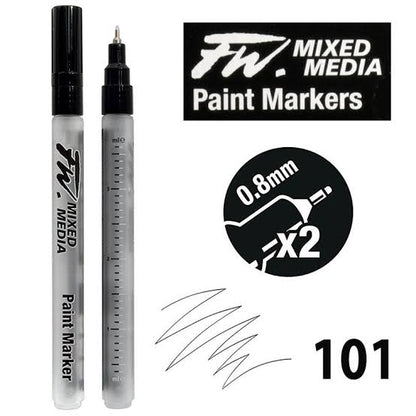 Daler Rowney FW Mixed Media Technical Paint Markers 0.8mm Pack Of 2 – Refillable
