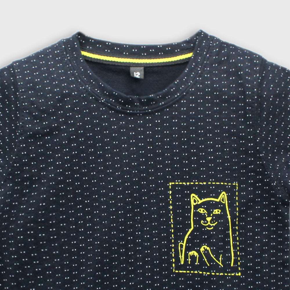 Kids - Naughty Cat Tee (Black)