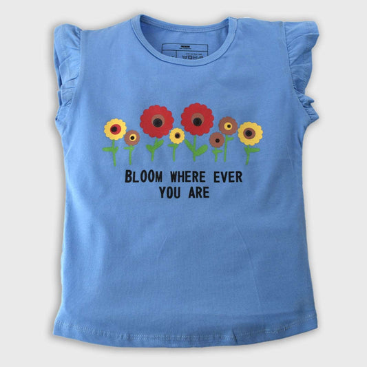 Bloom floral Top (light blue)