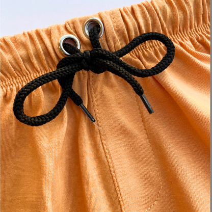 Kids Cotton Shorts Peek-a-Boo Penguin (Mustard yellow)